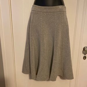Maeve unique, light gray heather, heavy sweatshirt material, piped, swing skirt
